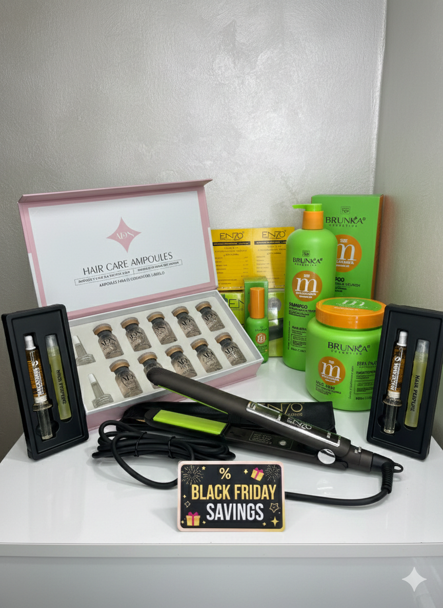 Promo Black friday  plaque enzo original + gamme brunka + ampoules hair booster