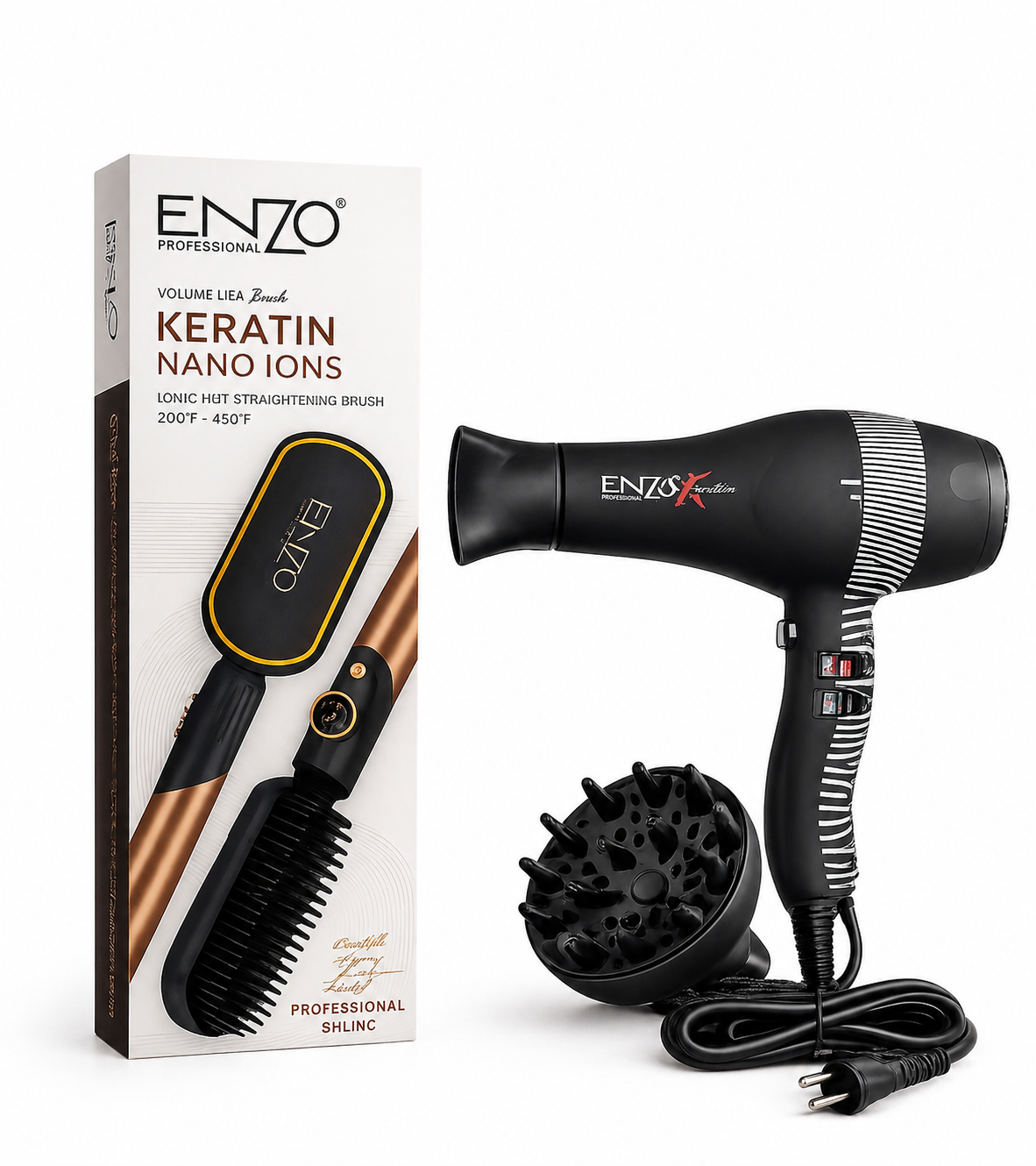 Pack séche cheveux + enzo keratin brush